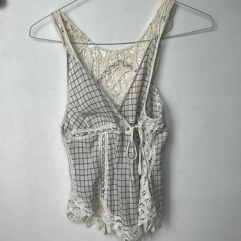 Free People Gingham Wrap Top
